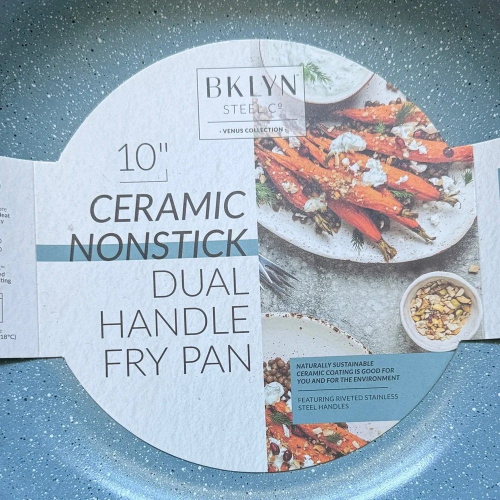 Blue Ceramic Nonstick Dual Handle Fry Pan - Picture 2 of 7